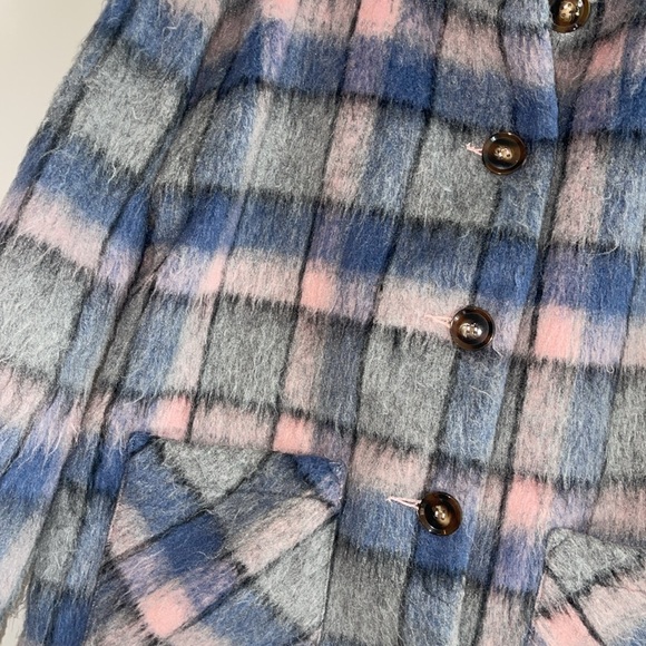 Cyrus jacket shacket blazer fuzzy medium blue pink gray periwinkle - Picture 3 of 12